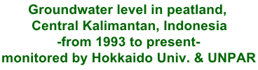 Groundwater level in peatland,  Central Kalimantan, Indonesia -from 1993 to present- monitored by Hokkaido Univ. & UNPAR